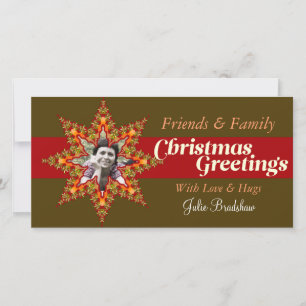 Kerststerfoto-Wenskaart Feestdagenkaart