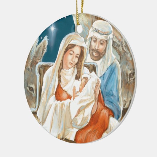 kerststernativiteit schilderen keramisch ornament (Links)