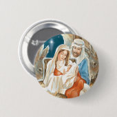kerststernativiteit schilderen ronde button 5,7 cm (Voorkant /achterkant)
