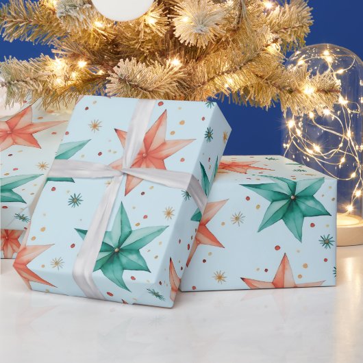 Kerststerornamenten Modern Kerstfeest Cadeaupapier (Feestdagen)
