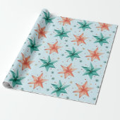 Kerststerornamenten Modern Kerstfeest Cadeaupapier (Uitgerold)
