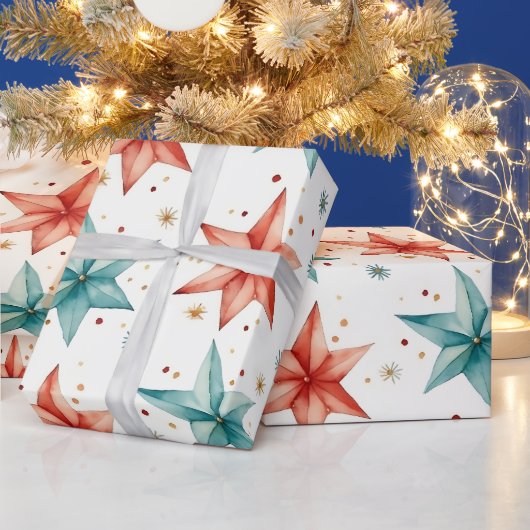 Kerststerornamenten Modern Kerstfeest Cadeaupapier (Feestdagen)