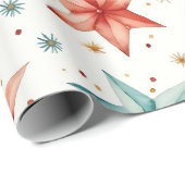 Kerststerornamenten Modern Kerstfeest Cadeaupapier (Rol Hoek)