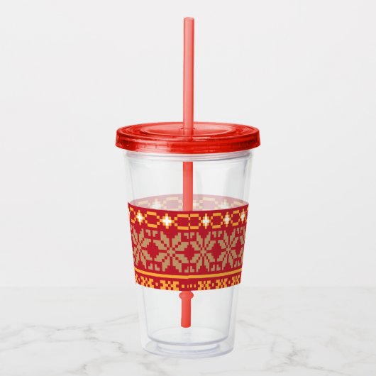 Kerststerren Acryl Drinkbeker (Rechts)