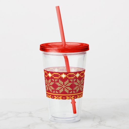 Kerststerren Acryl Drinkbeker (Links)