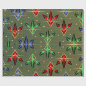 Kerststerren Cadeaupapier (Vlak)