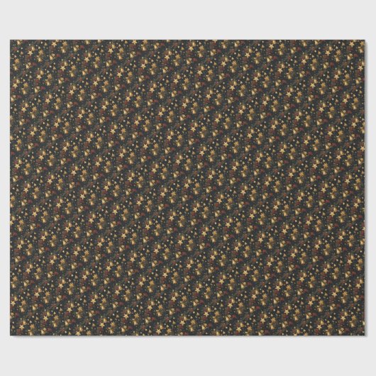 Kerststerren Cadeaupapier (Vlak)