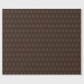 Kerststerren donkere chocolade cadeaupapier (Vlak)