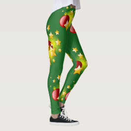 Kerststerren en kogelreuzen leggings