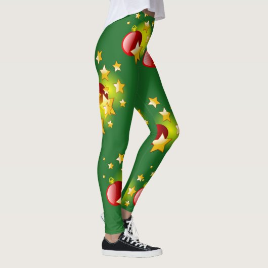 Kerststerren en kogelreuzen leggings (Rechts)