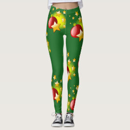 Kerststerren en kogelreuzen leggings
