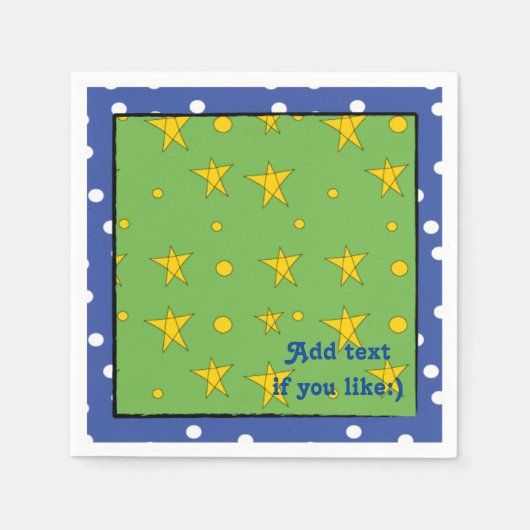 Kerststerren en luiers Cocktail Size personalisere Servet (Voorkant)