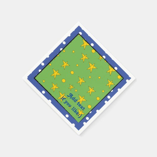 Kerststerren en luiers Cocktail Size personalisere Servet (Hoek)