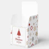 Kerststerren en Snowflakes Patroon Bedankdoosjes (Geopend)