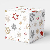 Kerststerren en Snowflakes Patroon Bedankdoosjes (Achterkant)