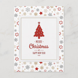 Kerststerren en Snowflakes Patroon Feestdagenkaart