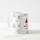 Kerststerren en Snowflakes Patroon Koffiemok (Voorkant links)