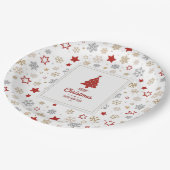 Kerststerren en Snowflakes Patroon Papieren Bordje (Gekanteld)