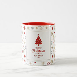 Kerststerren en Snowflakes Patroon Tweekleurige Koffiemok