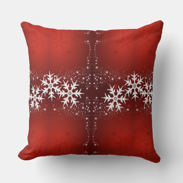 Kerststerren Feestdagen Snowflake Sierkussen (Voorkant)