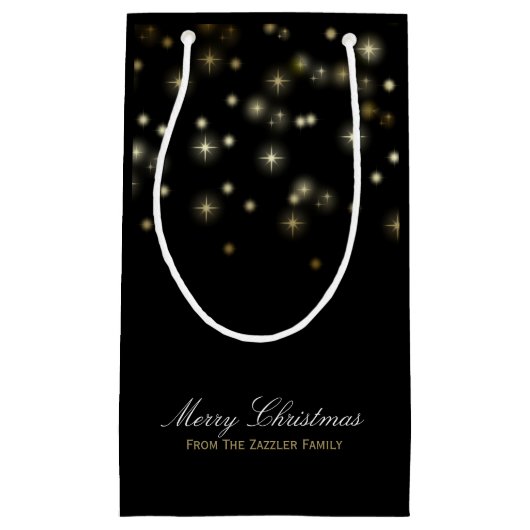 Kerststerren feestelijk klein cadeauzakje (Voorkant)