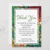 KERSTSTERREN Feestelijk Retro Rood Groen Goud Bedankkaart (Voorkant)