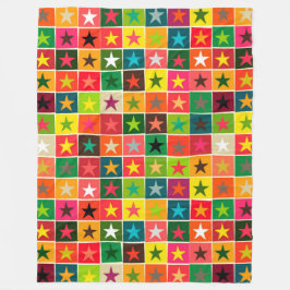 kerststerren fleece deken