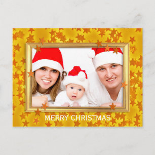 Kerststerren Fotolijst + jouw foto & tekst Feestdagenkaart