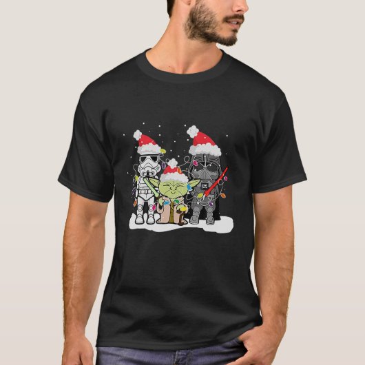 Kerststerren Funny Santa Sci Fi Wars-Xmas Holid T-shirt (Voorkant)