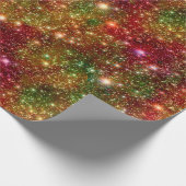 Kerststerren Galaxy Cosmic Outer Space Glitter Cadeaupapier (Hoek)