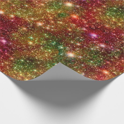 Kerststerren Galaxy Cosmic Outer Space Glitter Cadeaupapier (Hoek)