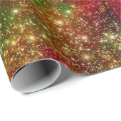 Kerststerren Galaxy Cosmic Outer Space Glitter Cadeaupapier (Rol Hoek)