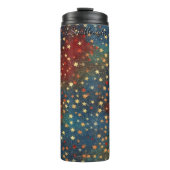 Kerststerren Glitter Feestelijk  Thermosbeker (Voorkant)
