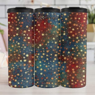 Kerststerren Glitter Feestelijk Thermosbeker