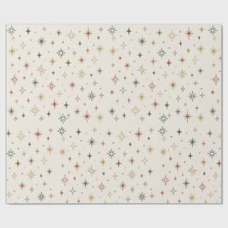 Kerststerren & Glitters Patroon Cadeaupapier