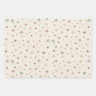 Kerststerren & Glitters Patroon Inpakpapier Vel