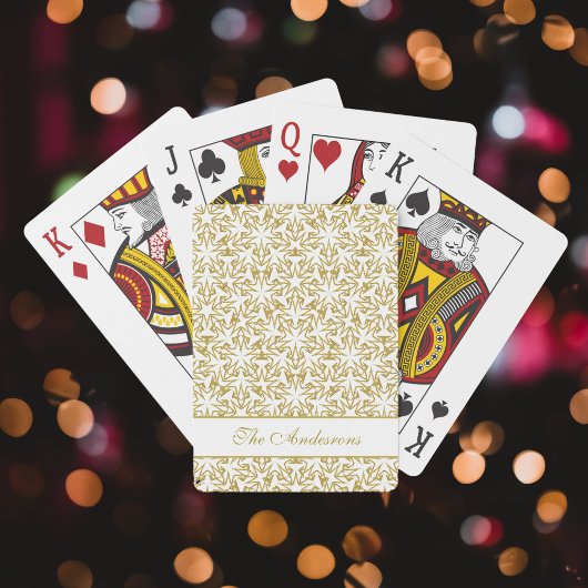 Kerststerren Gold Pattern Luxury op maat Pokerkaarten