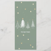 Kerststerren, goud, wit, groen menu (Voorkant)