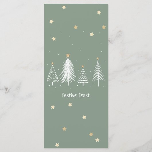 Kerststerren, goud, wit, groen menu (Voorkant)