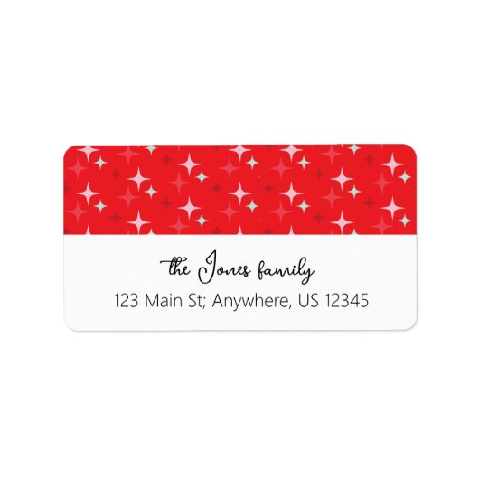 Kerststerren Grote retour adreslabels Etiket (Voorkant)