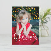 Kerststerren | Handgeschreven script en foto Feestdagenkaart (Staand voorkant)