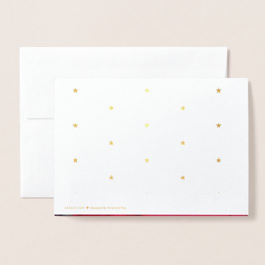 Kerststerren | Handgeschreven script Photo Gold Folie Kaarten (Met envelop)