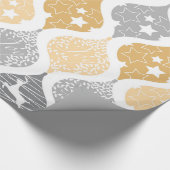 Kerststerren herten vreugde patroon cadeaupapier (Hoek)