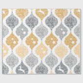 Kerststerren herten vreugde patroon cadeaupapier (Vlak)