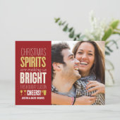 Kerststerren Holiday Fotokaart Feestdagenkaart (Staand voorkant)