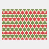 Kerststerren in Retro Red, Olive Green en Cream Inpakpapier Vel (Voorkant 2)