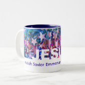 Kerststerren | JESUS | ABSTRACT  Tweekleurige Koffiemok (Voorkant links)