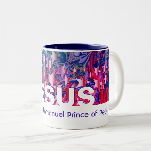 Kerststerren | JESUS | ABSTRACT  Tweekleurige Koffiemok (Voorkant rechts)
