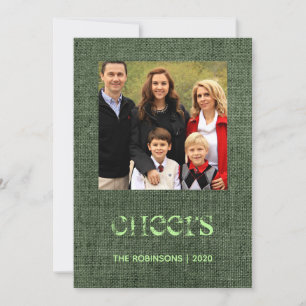 Kerststerren jute familie foto feestdagenkaart