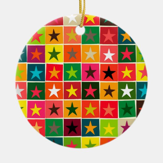 kerststerren keramisch ornament (Voorkant)